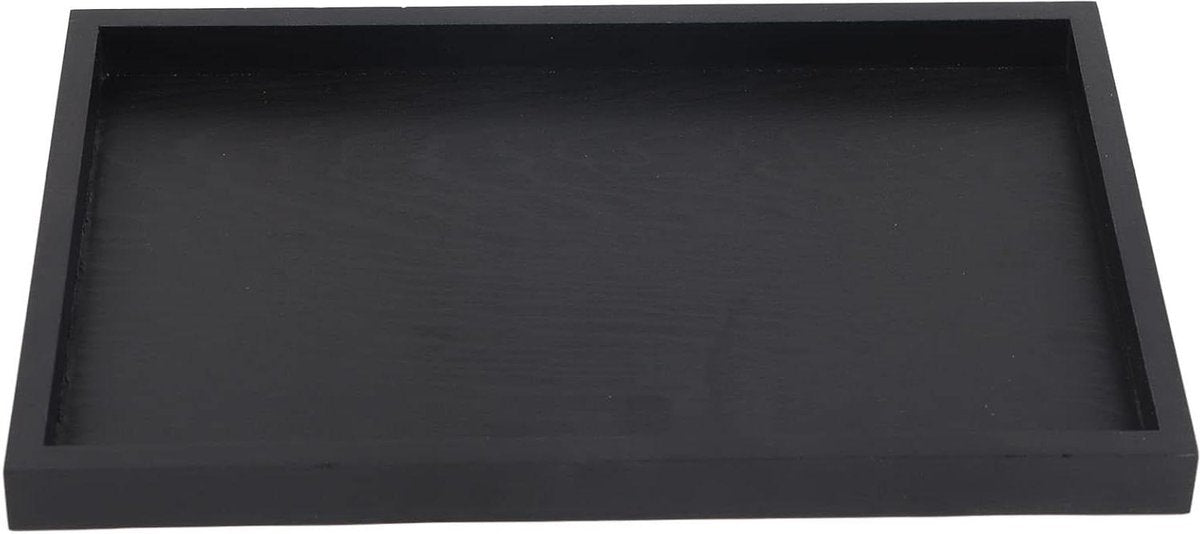Wooden Rectangular Non-Slip Black For Tea Food Drinks Coffee Kitchenware Restaurants and Bars 25-18-2cm