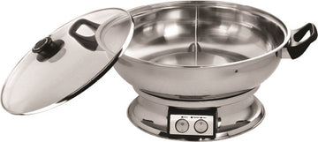 KABO - Fondue - Hotpot pan & Multi-Cooker 4.2L- KB-120 - 2 vaks - Ø32CM - 1600W - Elektrisch - tweedelig - RVS