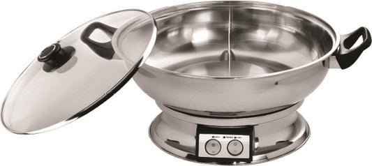 KABO - Fondue - Hotpot pan & Multi-Cooker 4.2L - KB-120 - 2 compartimenten - Ø32CM - 1600W - Elektrisch - Tweedelig - RVS