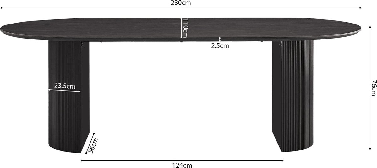 Dining table Odile Dark brown - MDF - Other - 230x110cm - Height 76 cm