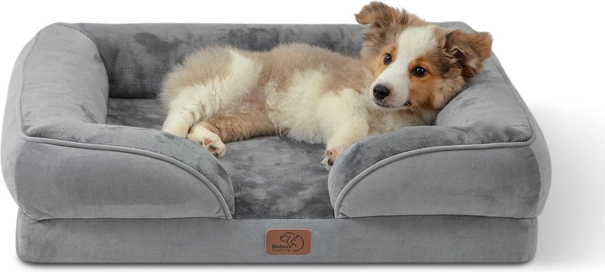 Orthopedisch hondenbed, ergonomische hondenbank / -mand met eierkratschuim voor grote, middelgrote en kleine honden, wasbaar, antislip hondenbed, afmetingen 106 x 80, 89 x 63, 71 x 58 cm