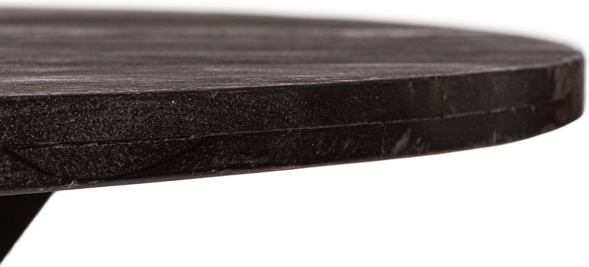 Zita Home ronde eettafel 120cm - zwart - met een dik blad matrixpoot - 4cm dik blad