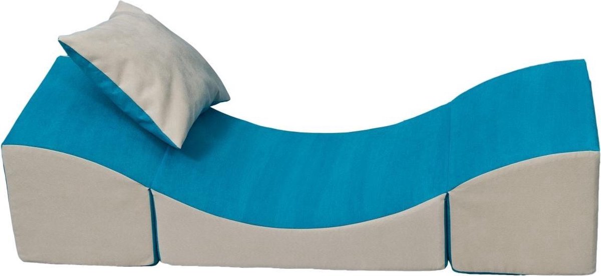Blue beige children's bench of 20 by 120 by 40 cm, weight: 250 grams