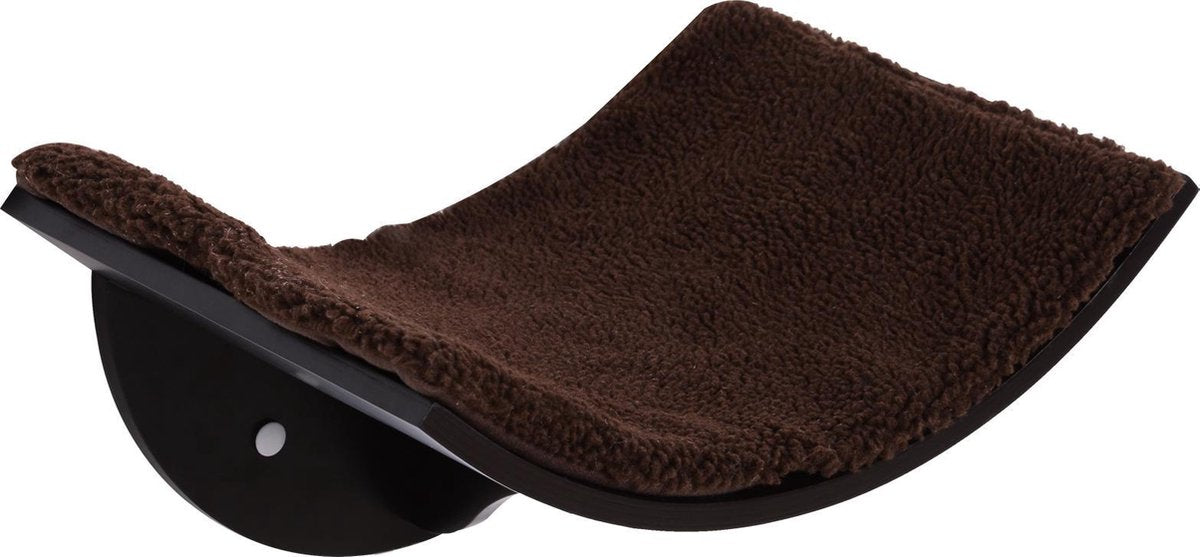 Paws and Claws - Kattenplank – Hangmat Kat – Kattenplank - Kattenbed - Wasbaar – Wandmontage – MDF - Bruin