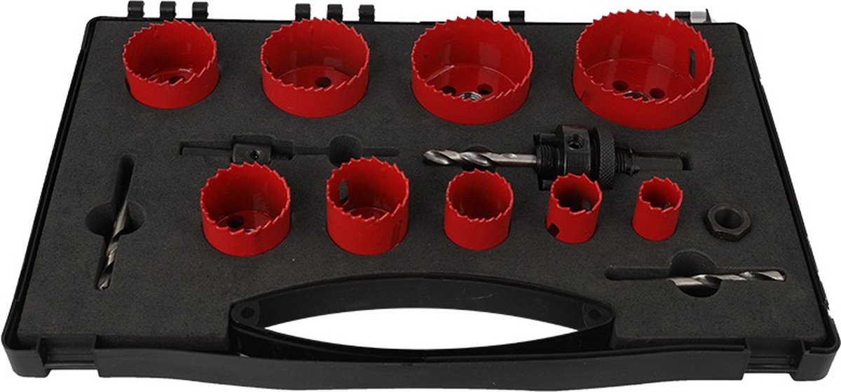16-delige dozenboorset - Zeskant adapter - Kroonboor - Dozenboorset - Boren - Gatenboor - Gatenzaag - Centreerboor - Steen - 19mm - 22mm - 29mm - 35mm - 38mm - 44mm - 51mm - 57mm - 64mm