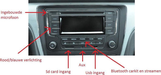 Radio CD-speler geschikt voor Volkswagen Golf 6 Polo 6R Jetta Caddy EOS Touran autoradio