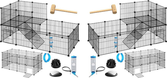 Konijnenhok Binnen - Konijnenhok - Konijnenren - Konijnenkooi – Dierenhuis – Konijnen Kooi – Dierenverblijf - Kattenbench - Kattenren Buiten en Binnen - Kattenkooi - 144 x 72 x 36 cm