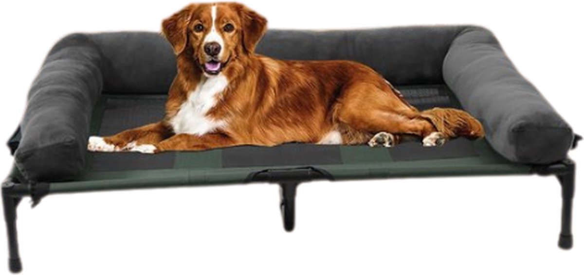 Verhoogd hondenbed - Grote honden - Hondenbed - Hondenstretcher - 90x70x28cm - Max 40KG - Diverse maten - Grijs