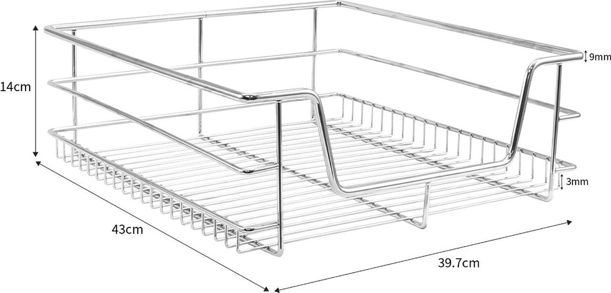 Laden: 2 x KuKoo - Uittrekbaar Opbergrek Keukenkast - Geschikt voor kasten van 50cm breed - Uittrekbaar Keukenrek Met Geleiders - Organizer Rek - Opbergsysteem - SET - 50cm