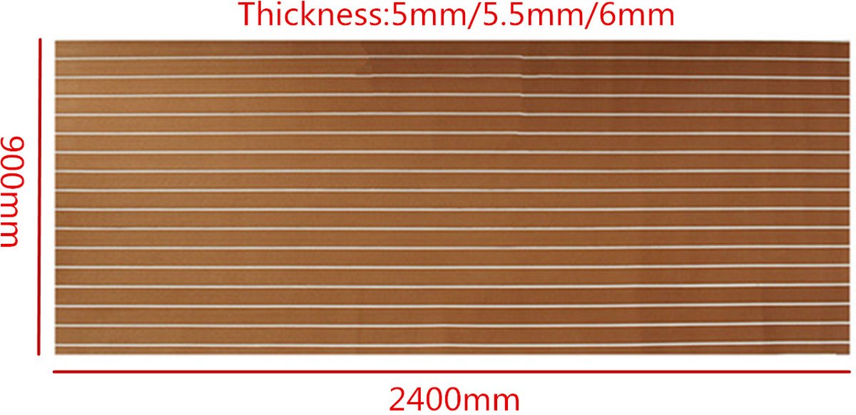Zelfklevende bootmat - EVA-schuim teakhoutmat - Teak botenvloer - Teakhouten jachtvloeren - Teak vloerbedekking - Wasbaar - 2400X900x6mm - Lichtbruin kunstleerstructuur