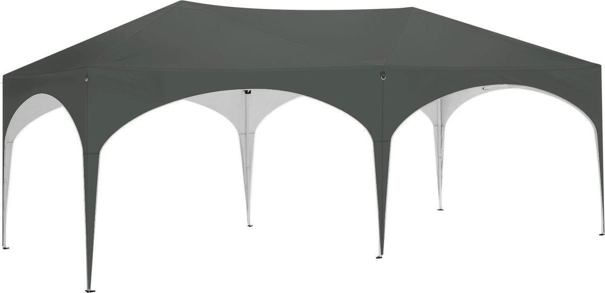 vanBoni - Partytenten - Partytent opvouwbaar - Partytent easy up met zijwanden - Waterdicht en Weersbestendig - 3x6 m - Grijs