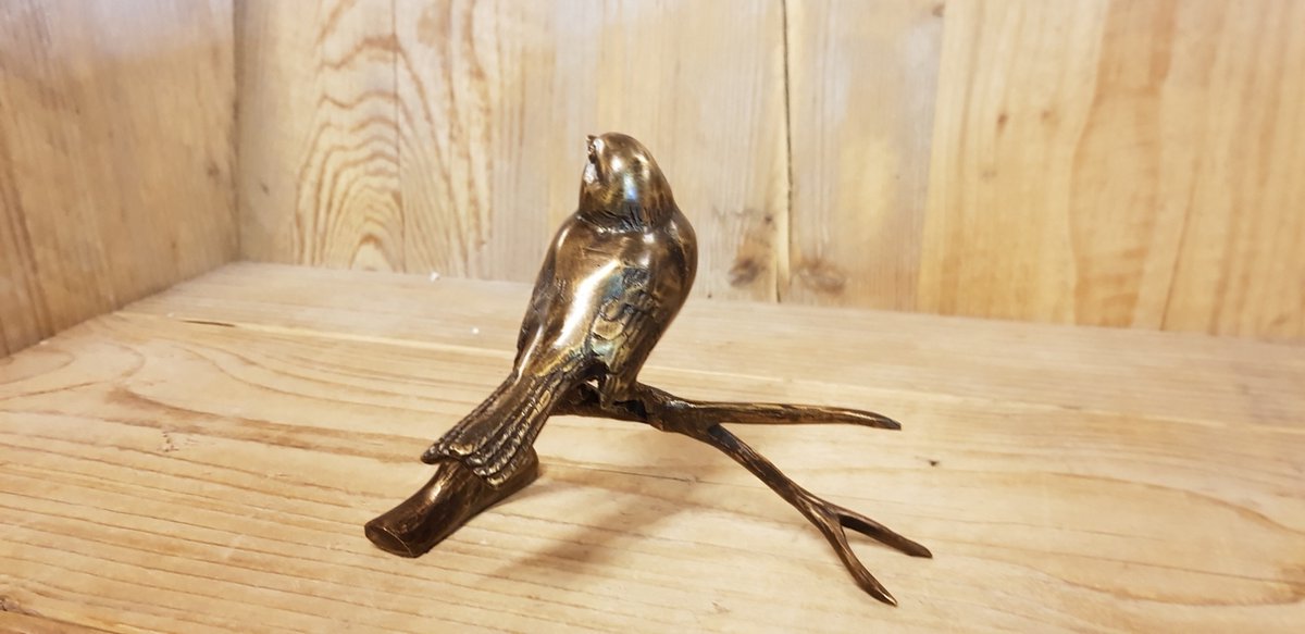 Bronze Sparrow on Branch | Bronze Sculptures | Bronze Animal Sculptures | 1 Year Warranty