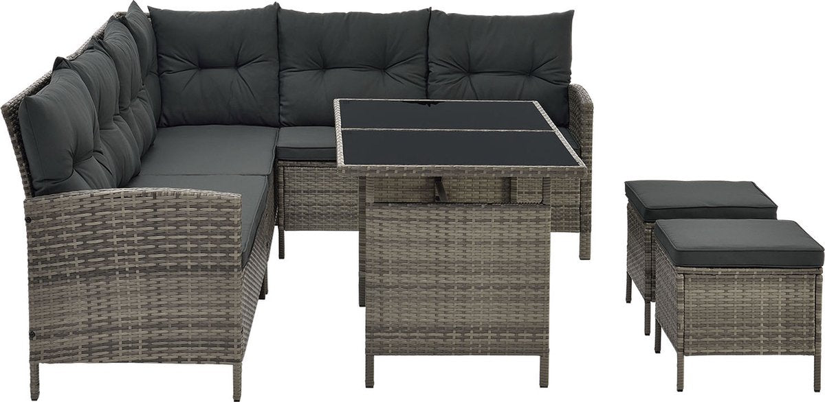 Polyrotan Loungeset - Manacor - Grijs