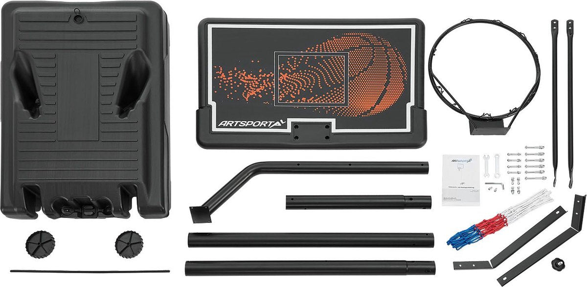 Mobile and height-adjustable basketball hoop