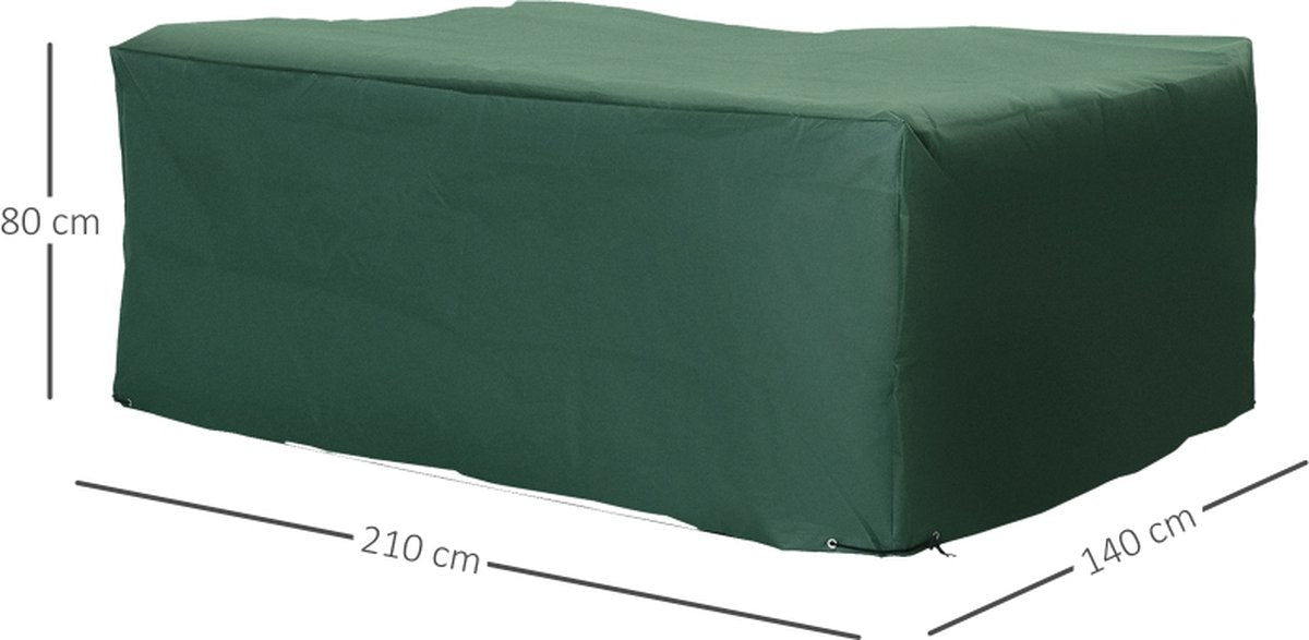 Garden furniture protective cover - Tarpaulin - Waterproof - Green - 210 x 140 x 80 cm