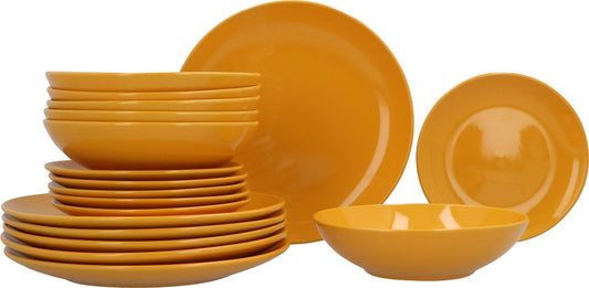 4goodz Porseleinen Servies 6 persoons 18-delig - glimmend Geel