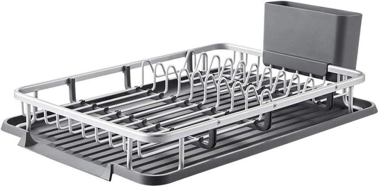 Afwasrek voor servies en bestek aluminium met anti-roest coating, geschikt voor op een klein aanrecht