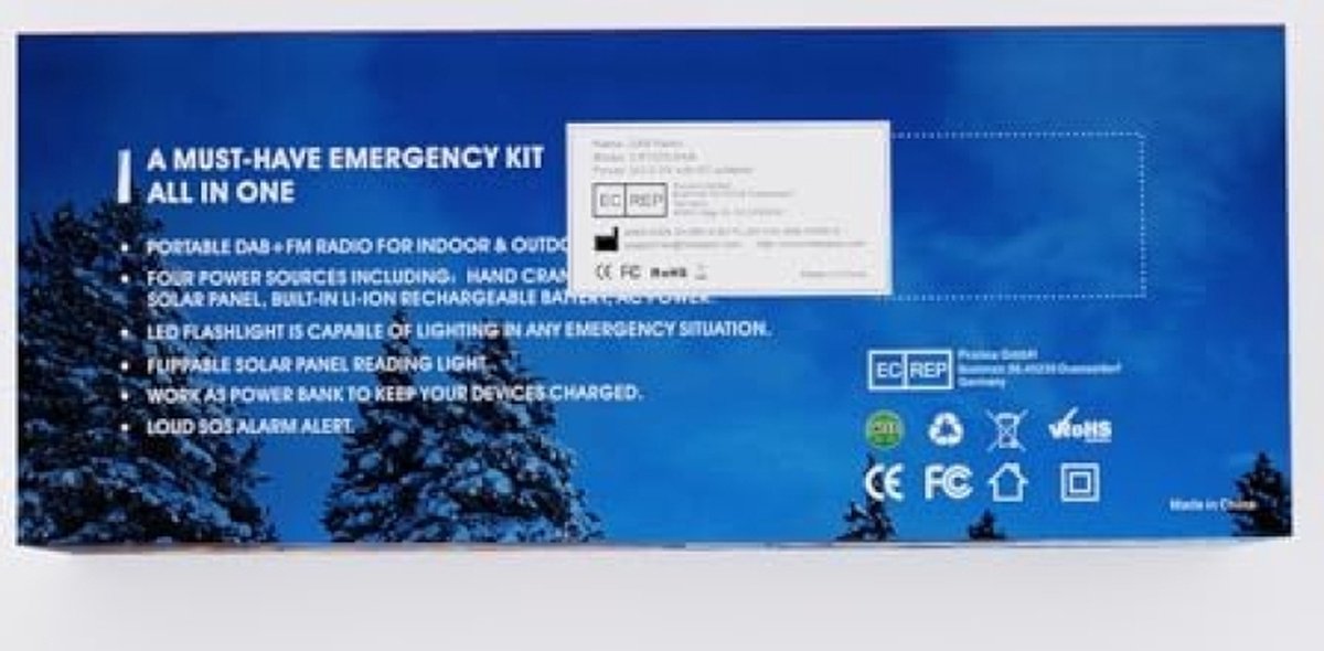 Dynamo-zaklamp, campinglamp, zwengelradio, met 3000 mAh oplaadbare batterij, noodradio, led-campinglamp, FM-dynamo, zonnetalarm, voor outdoor, wandelen