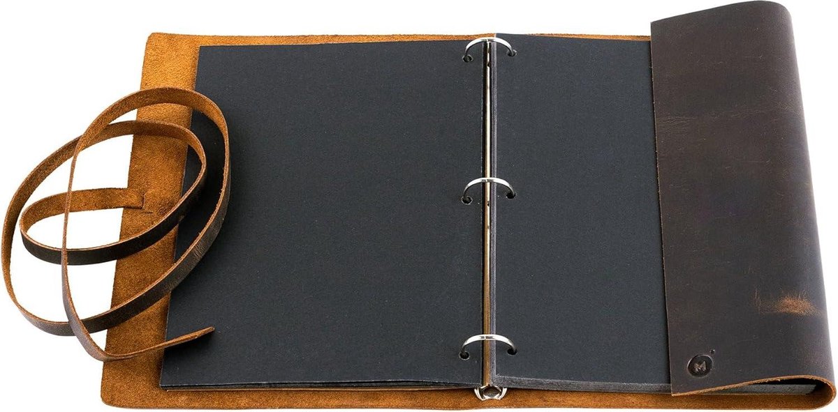 Photo album Handmade Leather scrapbook full grain buffalo leather beautiful wedding photo album with leather strap