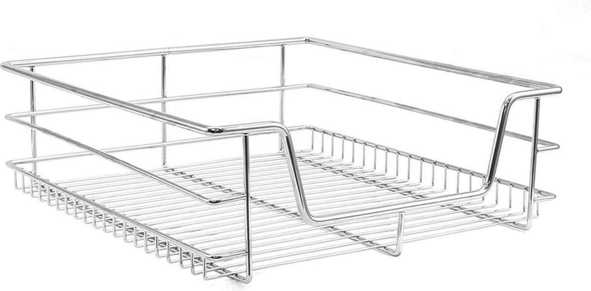 Laden: 2 x KuKoo - Uittrekbaar Opbergrek Keukenkast - Geschikt voor kasten van 50cm breed - Uittrekbaar Keukenrek Met Geleiders - Organizer Rek - Opbergsysteem - SET - 50cm
