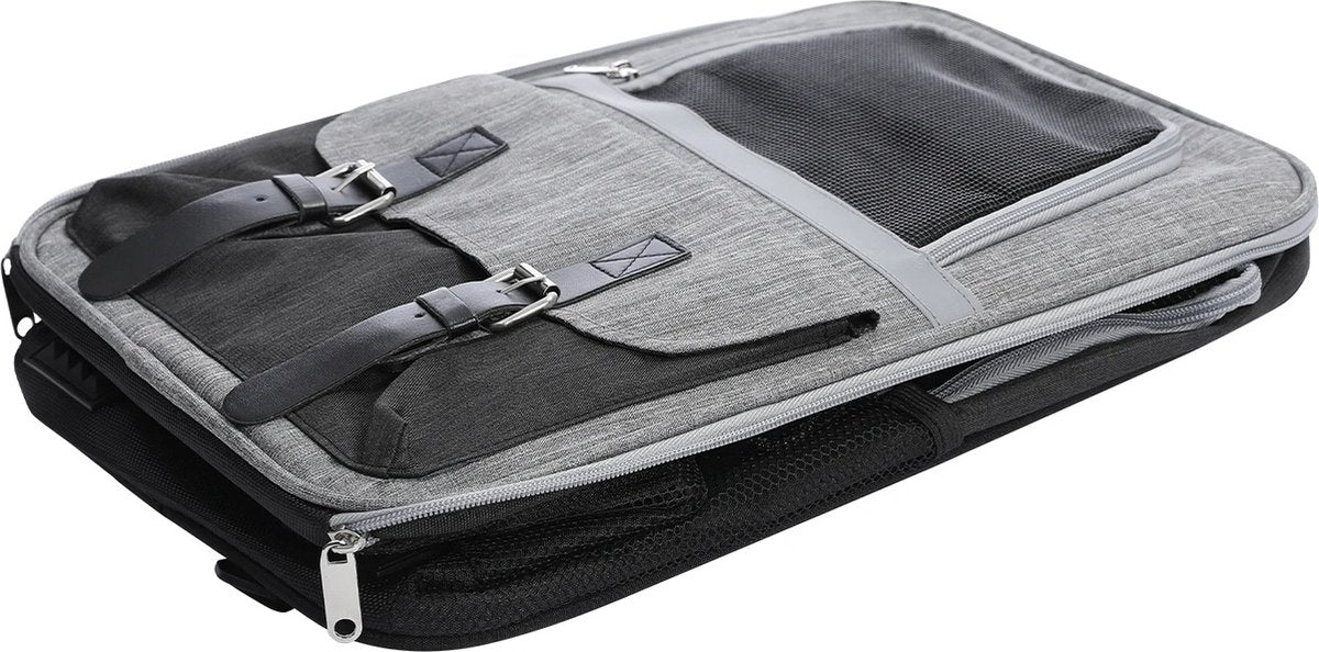 Luxury Dog Bag (L) - Travel bag - backpack for dogs and cats - 40x30x23.5cm - pet cat transport - cat bag - dog carrier bag - transport take along holiday - dog carrier travel bag - carrier - Grey