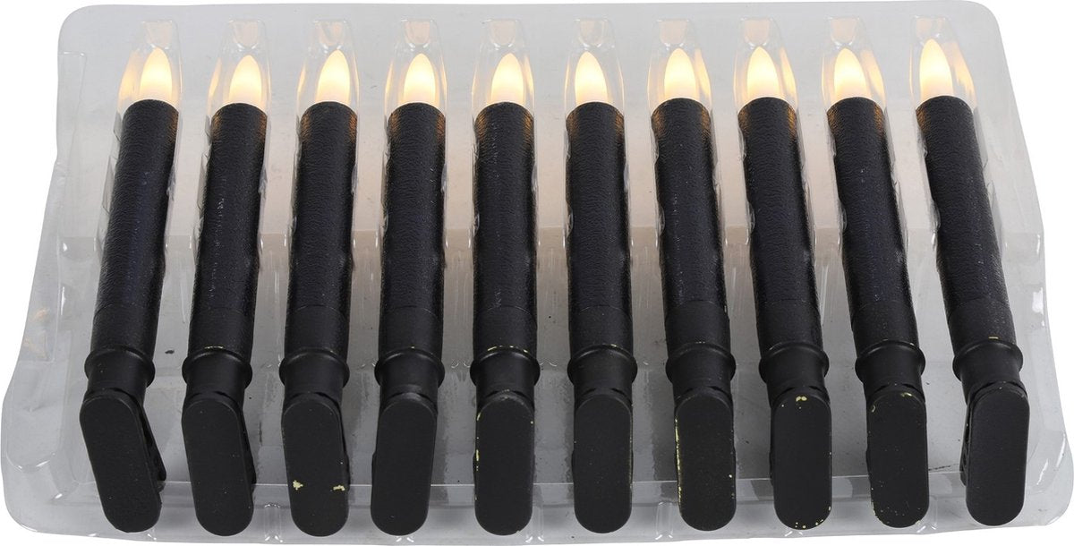 Wireless Christmas tree candles - 10 pieces - black Christmas tree candles - cordless lighting - LED lighting - clip-on candles - countryfield - Christmas tree - wreath