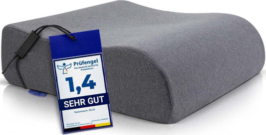 Comfortabele Stoelverhoger Volwassenen - OEKO-TEX hoes - Vormvast, 13 cm dik zitkussen - Bureaustoel kussen - Opstahulp - Premium Stoelkussen Verhoging - Grijs