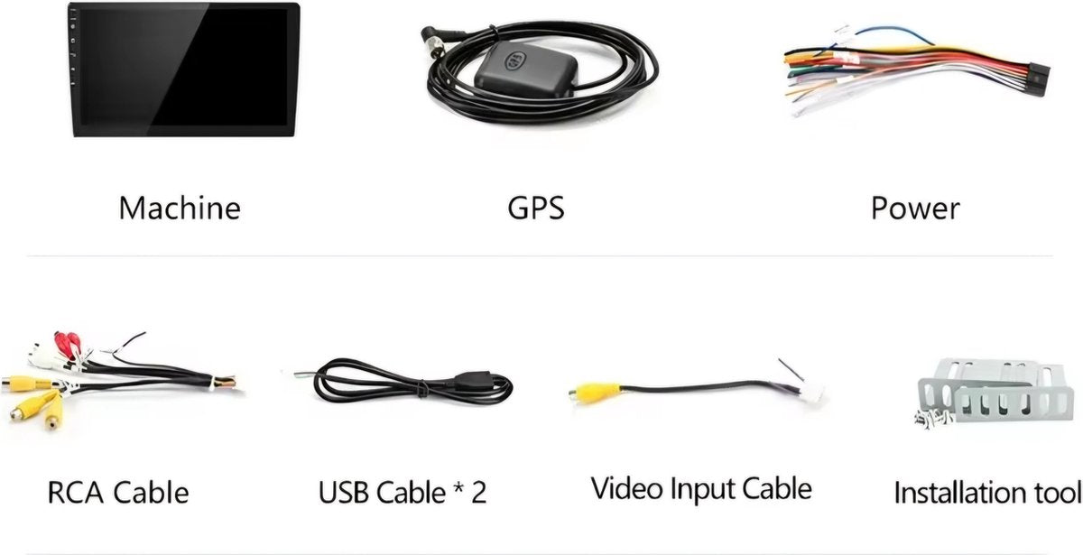 9 inch Android | 1 GB & 16 GB | Universele 2-din autoradio | Dubbel-din radioscherm | Met ISO-stekker | Universeel 2-din 9" HD-scherm | Bluetooth, Wifi, dubbel din |