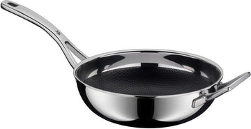 Wokpan inductie WMF Profi Resist 28cm RVS Honingraat Anti-Aanbaklaag Gelijkmatige warmteverspreiding alle Warmtebronnen incl. Inductie Wokpan inductie