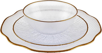 Licht serviesset voor 6 personen 18-delig uniek design - rond combiservies - dagelijks en bijzonder servies - servies set bordenset 6 person