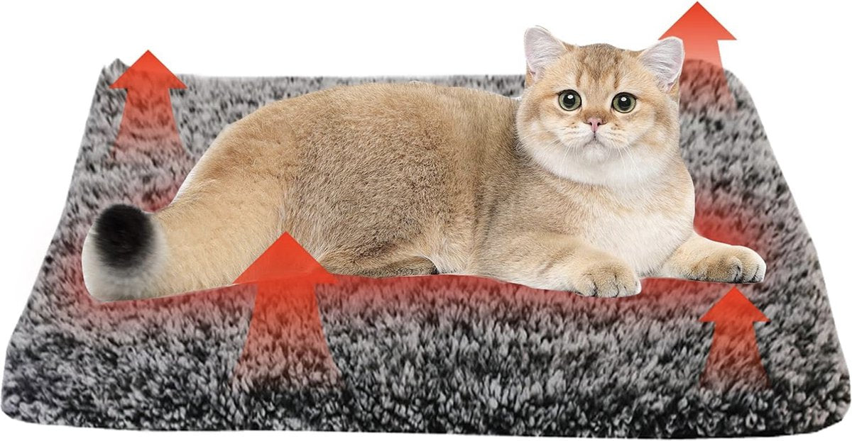Self-warming blanket for cats, dogs, heating pad, electric blanket, cat bed, 40 x 50 cm, self-warming heating mat, thermal blanket, washable thermal blanket, for dogs, grey