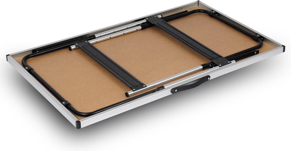 Klaptafel - Opklapbare Tafel - Campingtafel - Opvouwbaar - Kunststof - Vouwtafel - Kamperen - Lichtbruin