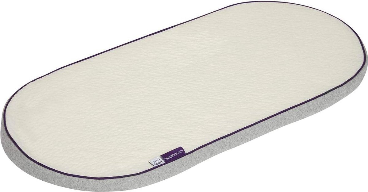 Foam mattress for basket and pram 66x28 cm - white 3111 - Comfortable ClevaFoam - breathable - supportive