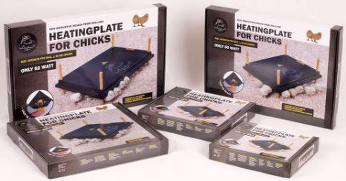 Heat plate 25 x 25 CM - Drinking bottle 0.5 L - Feeder - For chicks