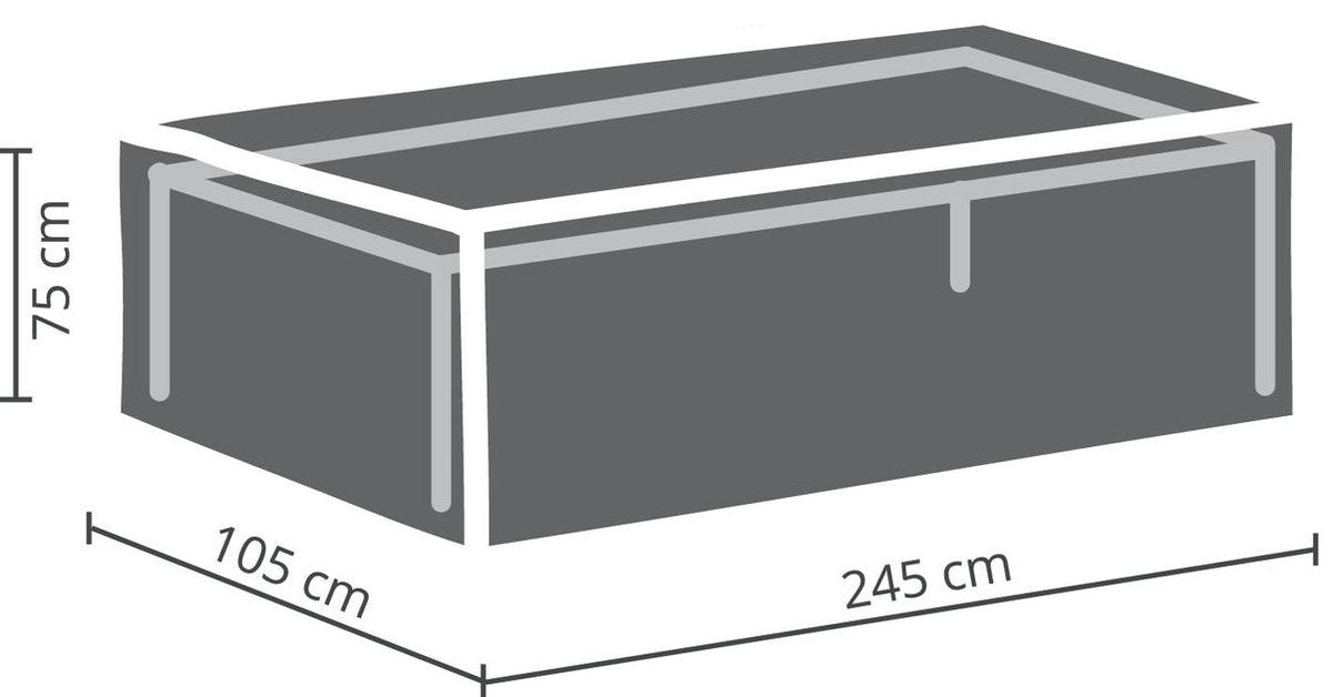 Tuintafel beschermhoes tuintafelhoes Topkwaliteit 245x105x75 cm | TÜV gecertificeerde hoes voor tuintafel