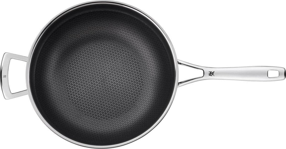 Wokpan inductie WMF Profi Resist 28cm RVS Honingraat Anti-Aanbaklaag Gelijkmatige warmteverspreiding alle Warmtebronnen incl. Inductie