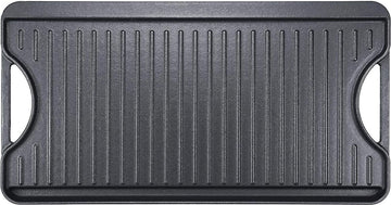 Gietijzeren antiaanbak grillplaten 50,8 x 26,5 cm voor oven, fornuis en grill, dubbelzijdige gietijzeren grillplaat met groeven en gladde roosterzone, roosterplaat.