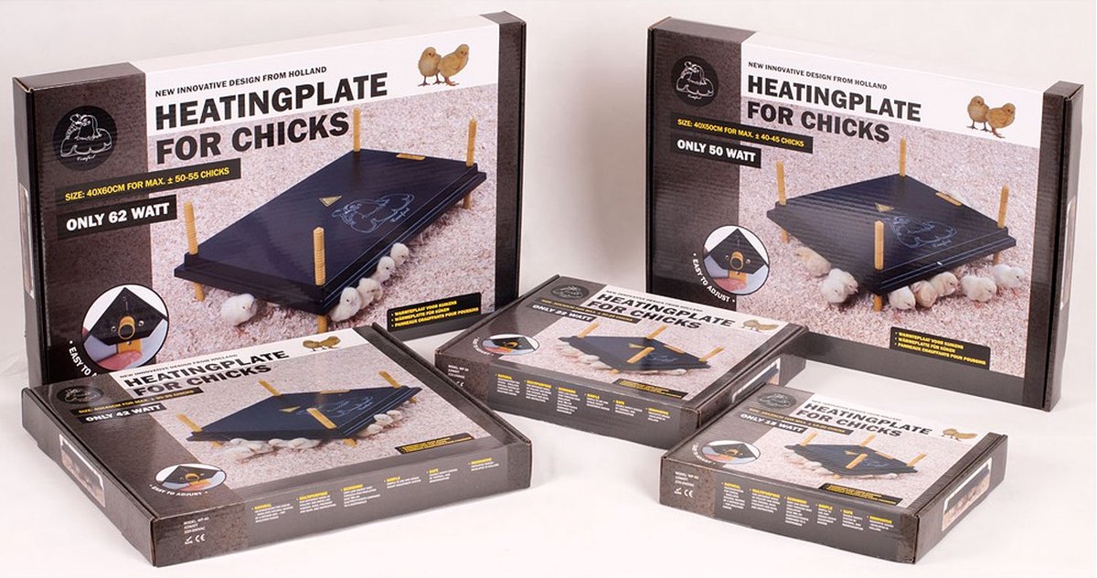 Complete hatching package - 12-egg incubator - including chick starter kit - feeder - hygrometer - Comfort heat plate 25 x 25 cm - chick feed 500 gr