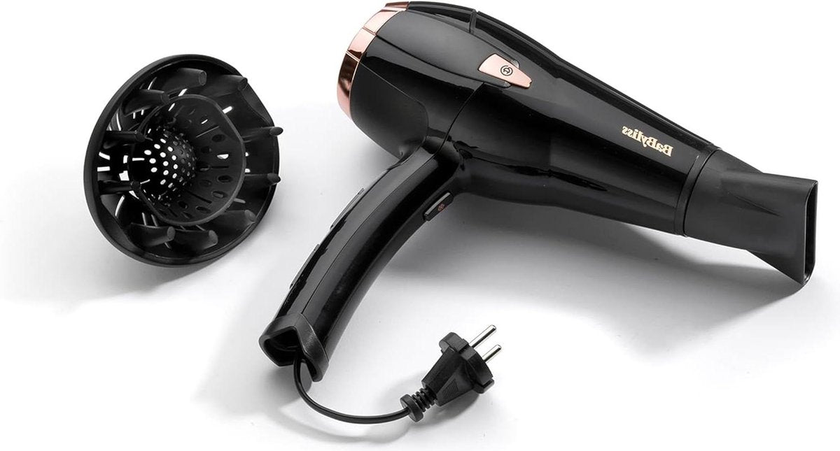 2000 watt BaByliss D373E Cordkeeper haardroger met ionische anti-frizz-functie en intrekbaar snoer föhn met diffuser