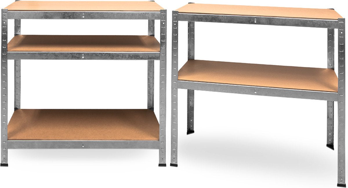 7House Heavy-Duty Metalen Opbergrek/Stellingkast met 5 legborden - 875kg draagvermogen - (HxBxD) 180x90x60 cm - 175kg per plank