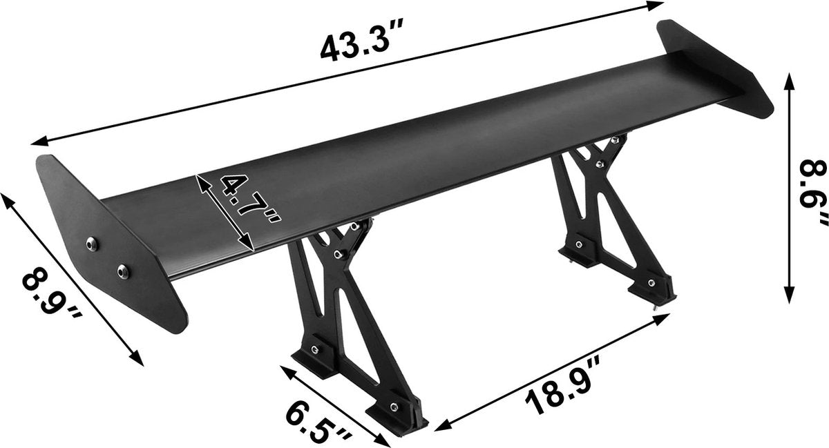 Spoiler - Achterspoiler - Universele Spoiler - Vleugel - Voor Elke Auto - Aluminium