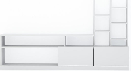 TV Meubel met Kast - Stijlvol Wit - Ruimtebesparend 164,4x91,3x25cm - Duurzaam Melamine