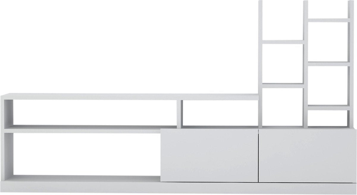 TV Meubel met Kast - Stijlvol Wit - Ruimtebesparend 164,4x91,3x25cm - Duurzaam Melamine
