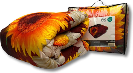 Printed Duvet Sunflower 240 x 220 cm - Coverless/Washable/Without Cover
