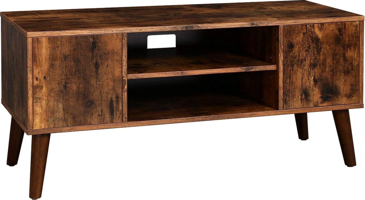 Industrial Design TV-kast - Retro Vintage Televisie Dressoir Wandmeubel Met Opbergruimte & 2 Deuren - Staand TV-meubel - Hout