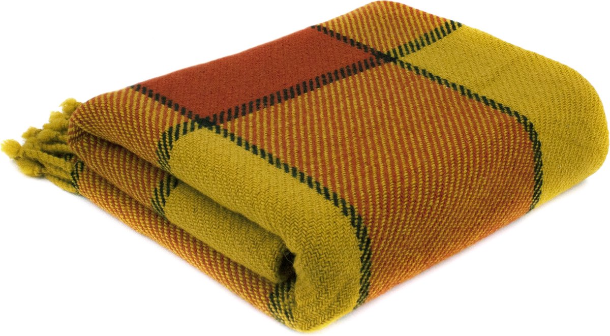Alenika Wollen Plaid Rood Ivanna - 100% Zuivere wollen deken - 150x200cm - 1500g