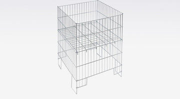 Stortmand - Verzinkt metaal 90x55x80cm - Aanbiedingsmand - Ballenmand - Ballenrek - Opbergmand voor in de garage - Speelgoedmand voor buitenspeelgoed