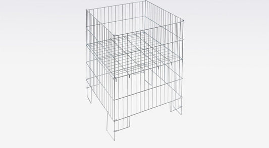 Stortmand - Verzinkt metaal 90x55x80cm - Aanbiedingsmand - Ballenmand - Ballenrek - Opbergmand voor in de garage - Speelgoedmand voor buitenspeelgoed