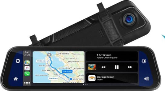 Nique Dashcam voor auto - 4K Carplay - Android Auto - Voor- en achtercamera - Navigatie - Spiegel - Zwart
