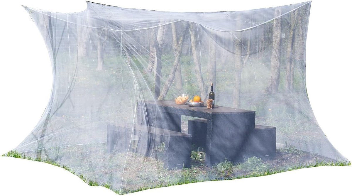 XXL klamboe: voor binnen en buiten, 300 x 300 x 250 cm, 220 mesh, wit (muggennet XXL outdoor, muggenbescherming, anti-muggen)